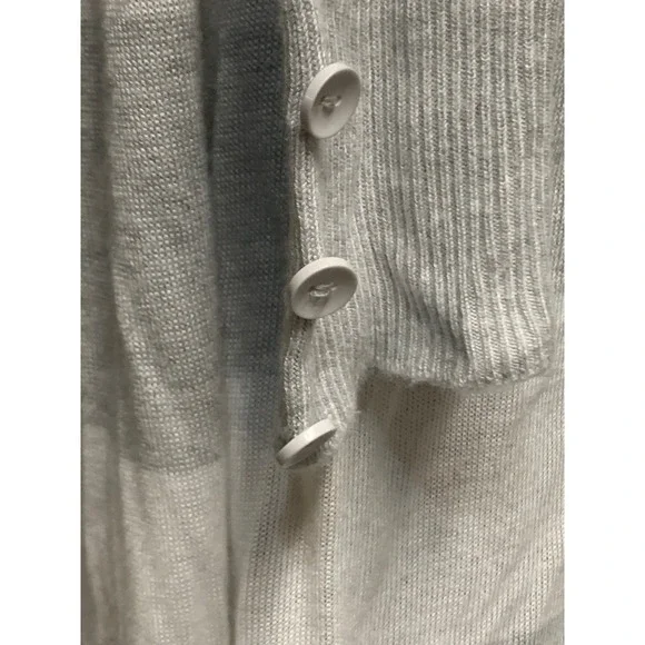 RED grey white striped long lightweight open large cardigan button sleeve detail - Picture 6 of 7